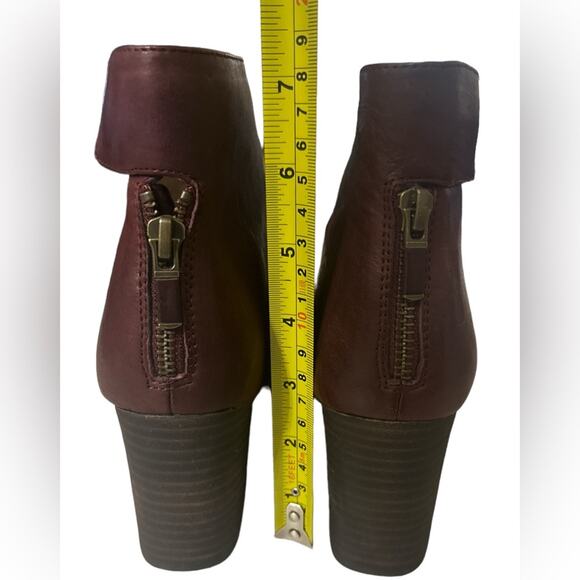 Eileen Fisher Harris Burgandy Leather Ankle Boots 7.5 - Picture 8 of 8
